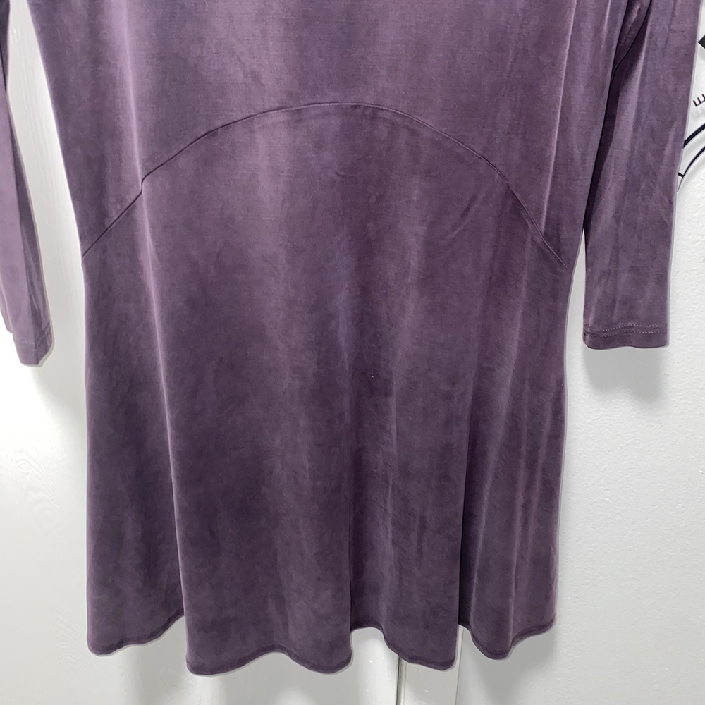 Anthropologie Dolan Left V-Neck Long Sleeve Purple Plum Swing Dress XS Cupro - Picture 8 of 8